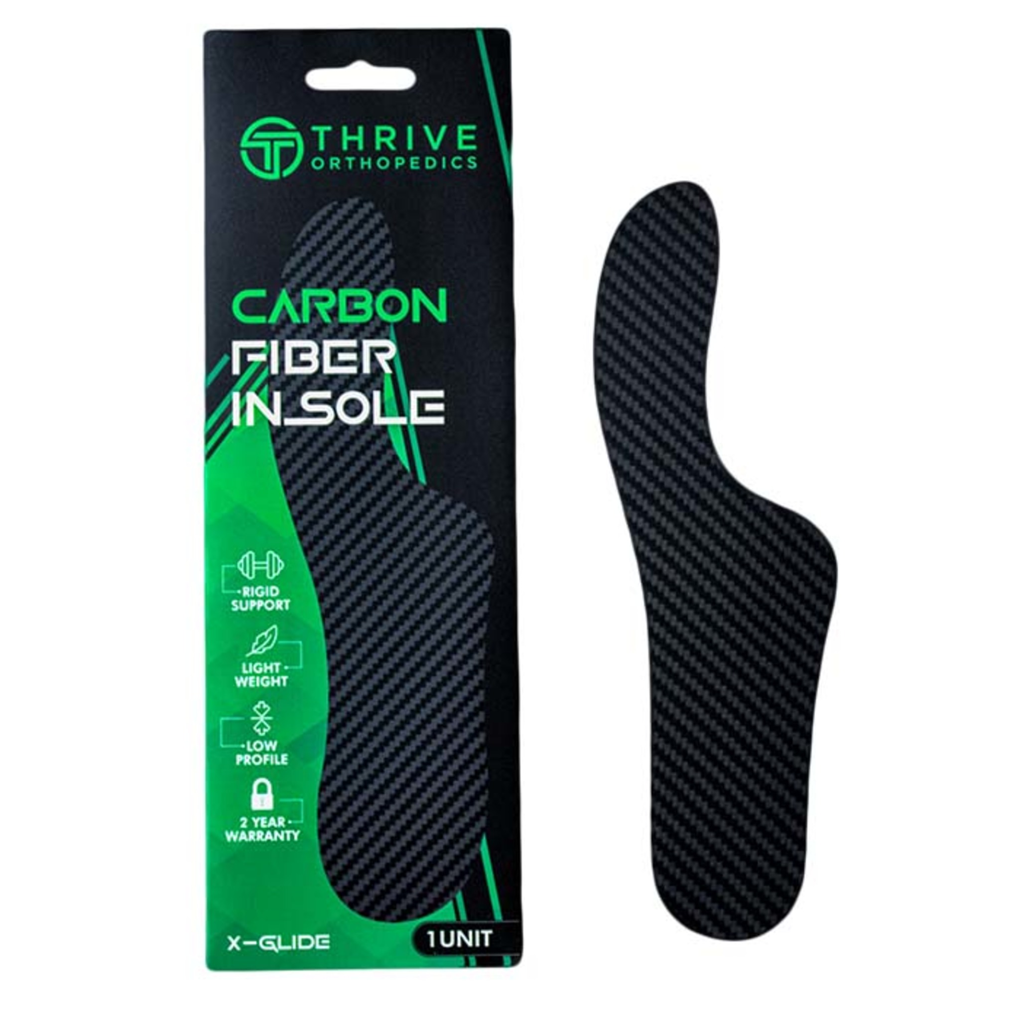 Formes podales rigides X-Glide en fibres de carbone avec extension pour syndrome de Morton